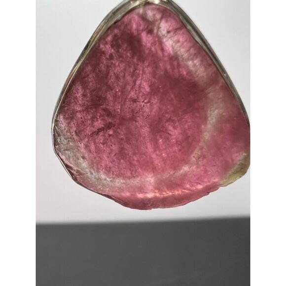 NEW Pink / Tri colored tourmaline sterling silver pendant 4.34 grams - Picture 10 of 10
